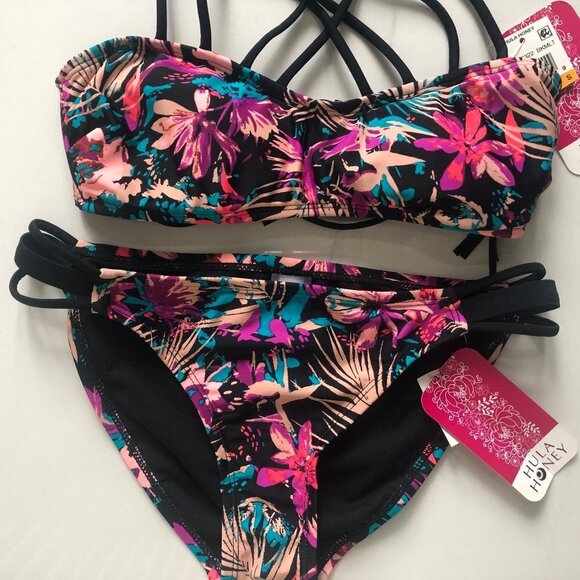 Hula Honey Other - NWT Hula Honey Floral Print Two Piece Bikini Size S